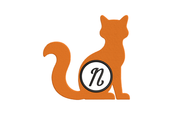 Cat Letter N: A Charming Embroidery Design for Handmade Projects